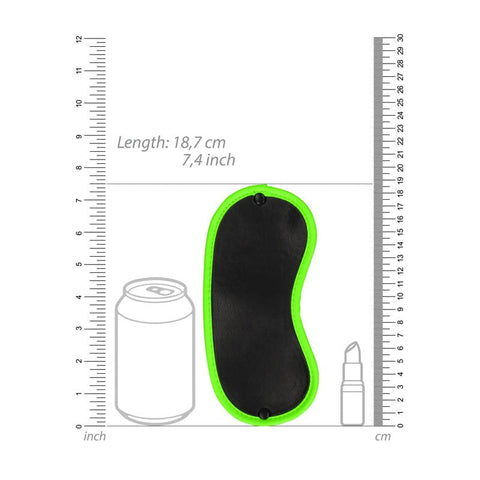 Shots Toys OUCH! Glow in Dark Eye Mask Luminescent Sensory Deprivation - Masks And Blindfolds