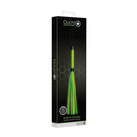 Shots Toys OUCH! Glow in Dark Flogger with Luminescent Features - Whips And Crops