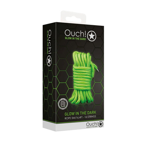 Shots Toys OUCH! Glow in Dark Rope 5m Fluorescent Bondage Sex Toy - Cuffs and Restraints