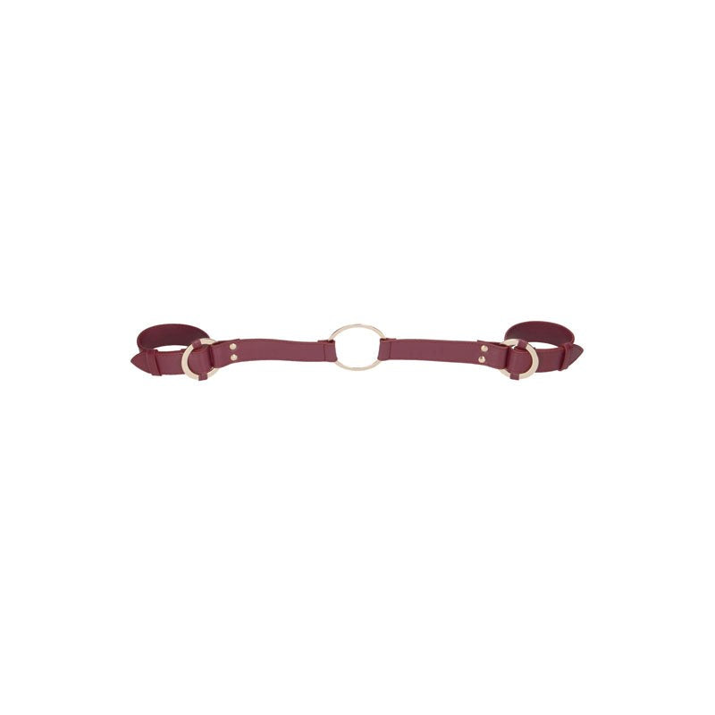 Shots Toys OUCH! Halo Handcuff With Connector Burgundy Bondage Restraint - - Cuffs and Restraints
