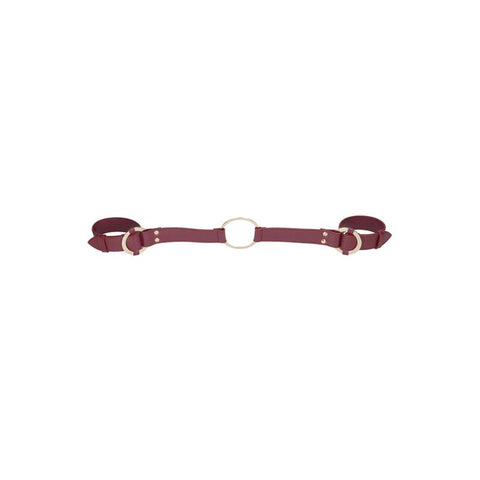 Shots Toys OUCH! Halo Handcuff With Connector Burgundy Bondage Restraint - Cuffs and Restraints
