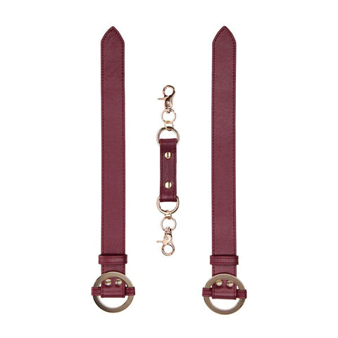 Shots Toys OUCH! Halo Cuffs Premium Leather BDSM Restraints with D Rings - Cuffs and Restraints