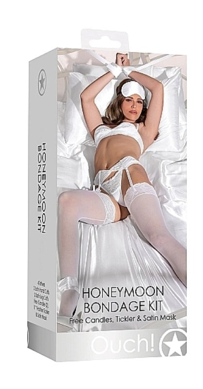 Ouch! Honeymoon Bondage Kit White Body Safe CRings - - Bondage Kits