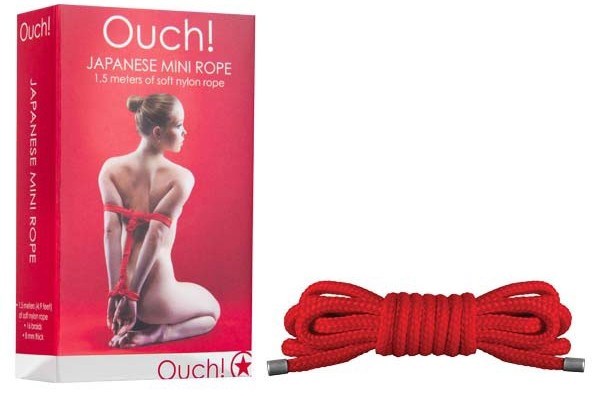 Shots Toys Soft Yet Strong Nylon Bondage Rope 1.5m Red Premium Quality - - Cuffs and Restraints