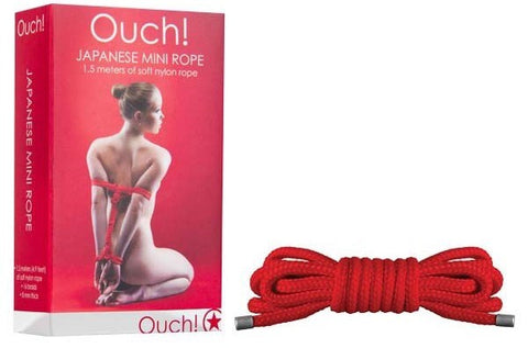Shots Toys Soft Yet Strong Nylon Bondage Rope 1.5m Red Premium Quality - Cuffs and Restraints