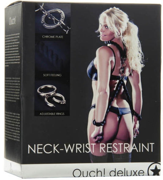 OUCH! Neck Wrist Restraint Easy Fit Gear - - Cuffs And Restraints