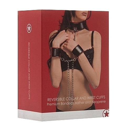 Ouch! Reversible Collar and Wrist Cuffs Slide In Perfection with Dual Texture - Cuffs and Restraints
