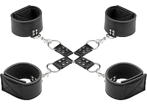 Shots Toys Ouch! Reversible BDSM Play Hogtie Black Reversible Design - Cuffs and Restraints