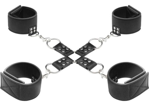 Shots Toys Ouch! Reversible BDSM Play Hogtie Black Reversible Design - Cuffs and Restraints