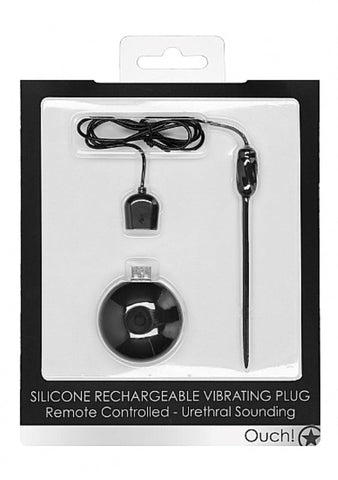 Shots Toys Ouch! Silicone Rechargeable Vibrating Plug with Remote Control 20 Modes - Penis Plugs