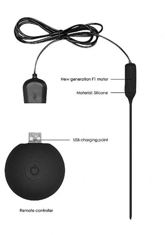 Shots Toys Ouch! Silicone Rechargeable Vibrating Plug with Remote Control 20 Modes - Penis Plugs