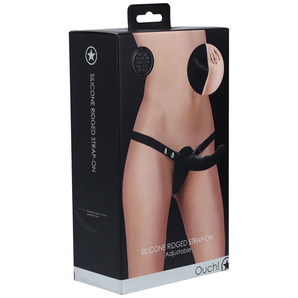 Shots Toys OUCH! Silicone Ridged Strap On Premium Body Safe Silicone Design - - Realistic Dildos