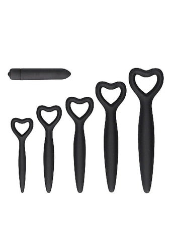 Shots Toys OUCH! Silicone Vaginal Dilator Set Black with Vibrating Bullet - Dental and Clinical