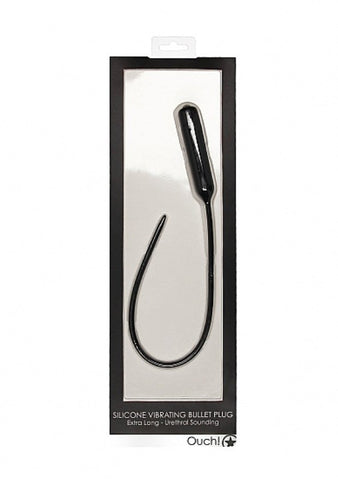 Shots Toys Ouch! Silicone Vibrating Bullet Plug Extra Long Urethral Sound - Penis Plugs