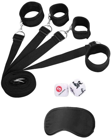 Shots Toys Discreet Nylon Bondage Restraints for Bedroom Play Under Bed Kit - Cuffs and Restraints