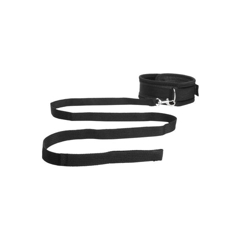 Shots Toys OUCH! Velvet and Velcro Adjustable Collar with Leash - Collars and Leads
