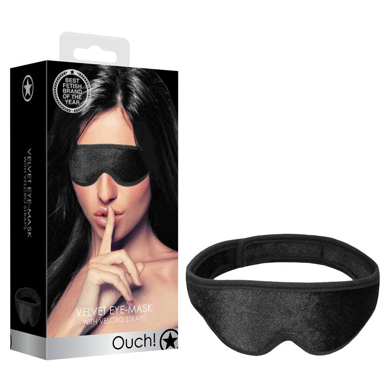 Shots Toys OUCH! Velvet & Velcro Eye Mask Premium Sensory Deprivation - - Masks And Blindfolds