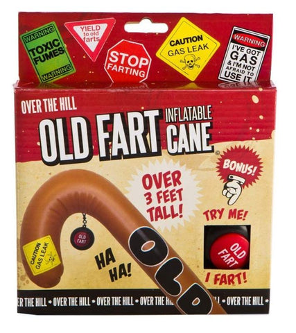 Big Mouth Toys Over the Hill Old Fart Inflatable Cane Comedy Novelty Gift - Bachelorette and Bucks