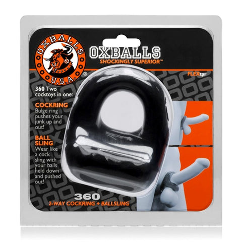 Oxballs 360 2 Way Cock Ring and Ball Sling with Dual Enhancement Design - Ball and Cock Toys