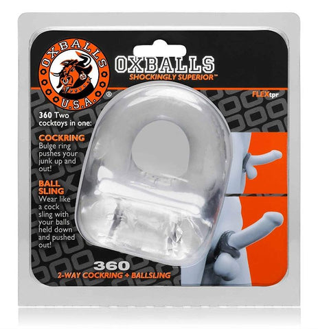 Oxballs 360 2 Way Cock Ring and Ball Sling with Dual Enhancement Design - Ball and Cock Toys