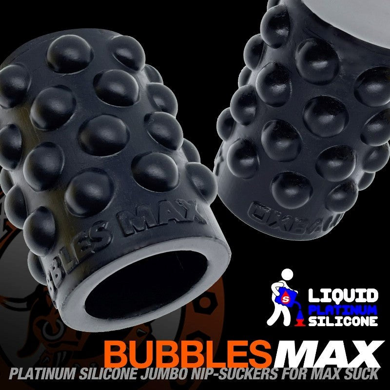 Oxballs Bubbles Max Black Liquid Platinum Silicone Nipple Suckers - Breast and Nipple Toys