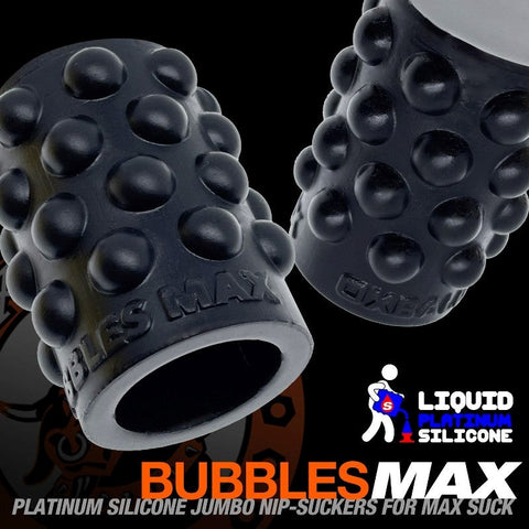 Oxballs Bubbles Max Black Liquid Platinum Silicone Nipple Suckers - Breast and Nipple Toys