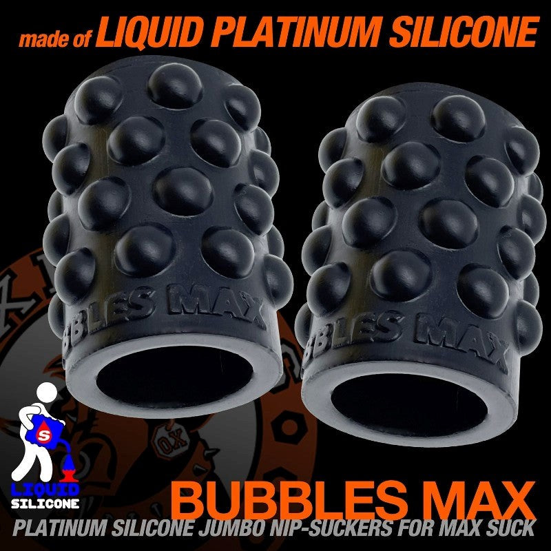 Oxballs Bubbles Max Black Liquid Platinum Silicone Nipple Suckers - Breast and Nipple Toys