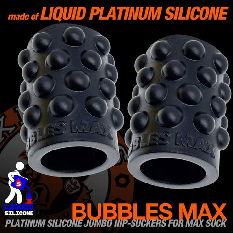 Oxballs Bubbles Max Black Liquid Platinum Silicone Nipple Suckers - Breast and Nipple Toys