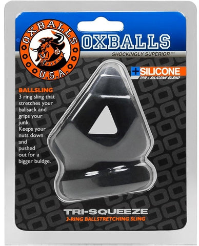 Oxballs Tri Squeeze 3 Ring Ballstretching Sling with Triple Ring Design - Ball and Cock Toys
