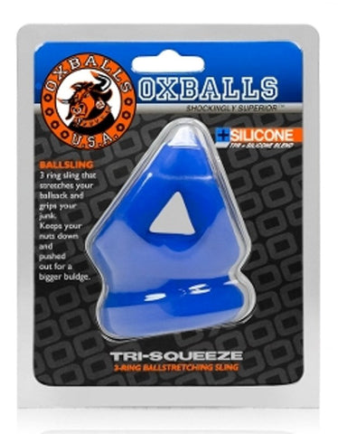 Oxballs Tri Squeeze 3 Ring Ballstretching Sling with Triple Ring Design - Ball and Cock Toys