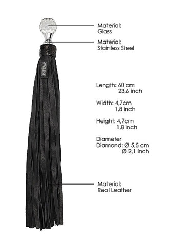 Shots Toys Pain Classic Designer Flogger Round Sparkling Handle BDSM Impact - Whips And Crops