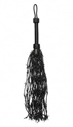 Shots Toys Pain Leather Barbed Wire Flogger BDSM Impact Play - Whips And Crops