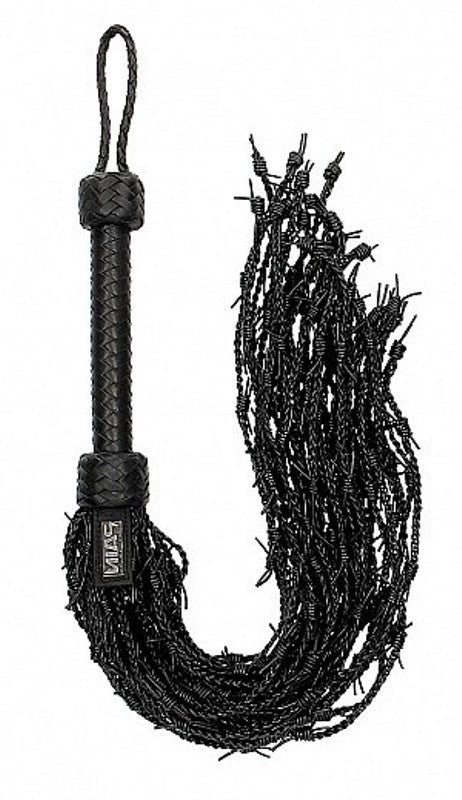 Pain Leather Barbed Wire Flogger Feel The Cock Vibe - - Whips And Crops