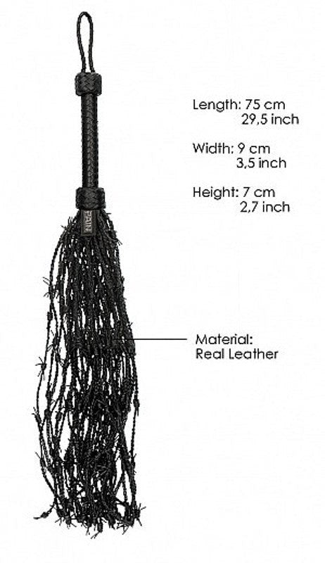 Pain Leather Barbed Wire Flogger Feel The Cock Vibe - - Whips And Crops