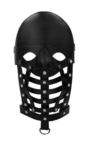 Shots Toys Pain Leather Male Mask Premium Leather BDSM Accessory - Bondage Hoods