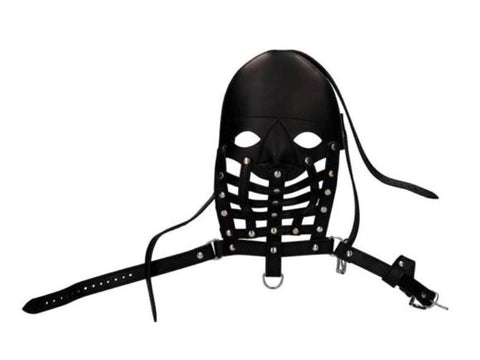 Shots Toys Pain Leather Male Mask Premium Leather BDSM Accessory - Bondage Hoods