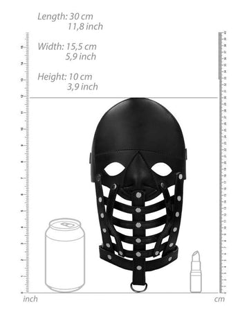 Shots Toys Pain Leather Male Mask Premium Leather BDSM Accessory - Bondage Hoods