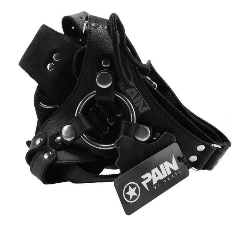 Shots Toys Pain Leather Strap On Harness Premium Genuine Leather - - Strap On Sextoys