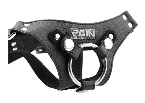 Shots Toys Pain Leather Strap On Harness Premium Genuine Leather - Strap On Sextoys