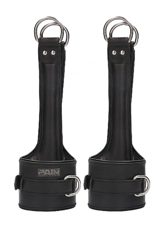 Pain Leather Suspension Wrist Cuffs Slide On And Enjoy - - Cuffs And Restraints