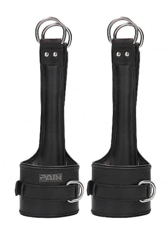 Pain Leather Suspension Wrist Cuffs Slide On And Enjoy - - Cuffs And Restraints