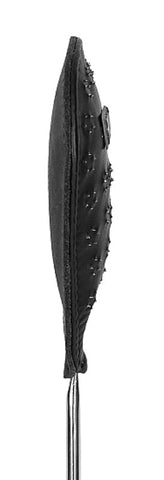 Shots Toys Pain Metal Oval Spike Keel Crop Premium Leather Impact Tool - Whips And Crops