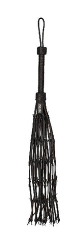 Shots Toys Pain Saddle Leather with Barbed Wire Flogger Intense BDSM Impact - Whips And Crops