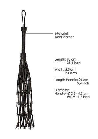 Shots Toys Pain Saddle Leather with Barbed Wire Flogger Intense BDSM Impact - Whips And Crops