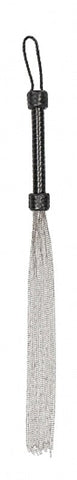 Shots Toys Pain Silver Ball Chain Flogger with 18 Aluminum Chains - Whips And Crops