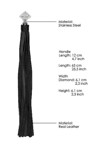 Shots Toys Pain Sparkling Pointed Handle Leather Flogger Ball Style Handle - Whips And Crops