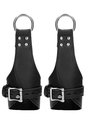 Shots Toys Pain Suspension Wrist Bondage Handcuffs Premium Leather - Cuffs and Restraints