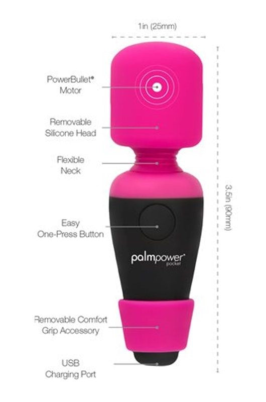 BMS Factory Palm Power Pocket Compact PowerBullet Motor Vibrator - Body Wands