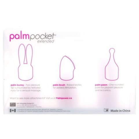 BMS Factory Palm Power Pocket Extended Silicone Attachment Set 3 Pieces - Vibrator Accessories