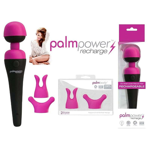 BMS Factory PalmPower Bliss Dual Tip Vibrator Attachment for G Spot Clitoral - Body Wands
